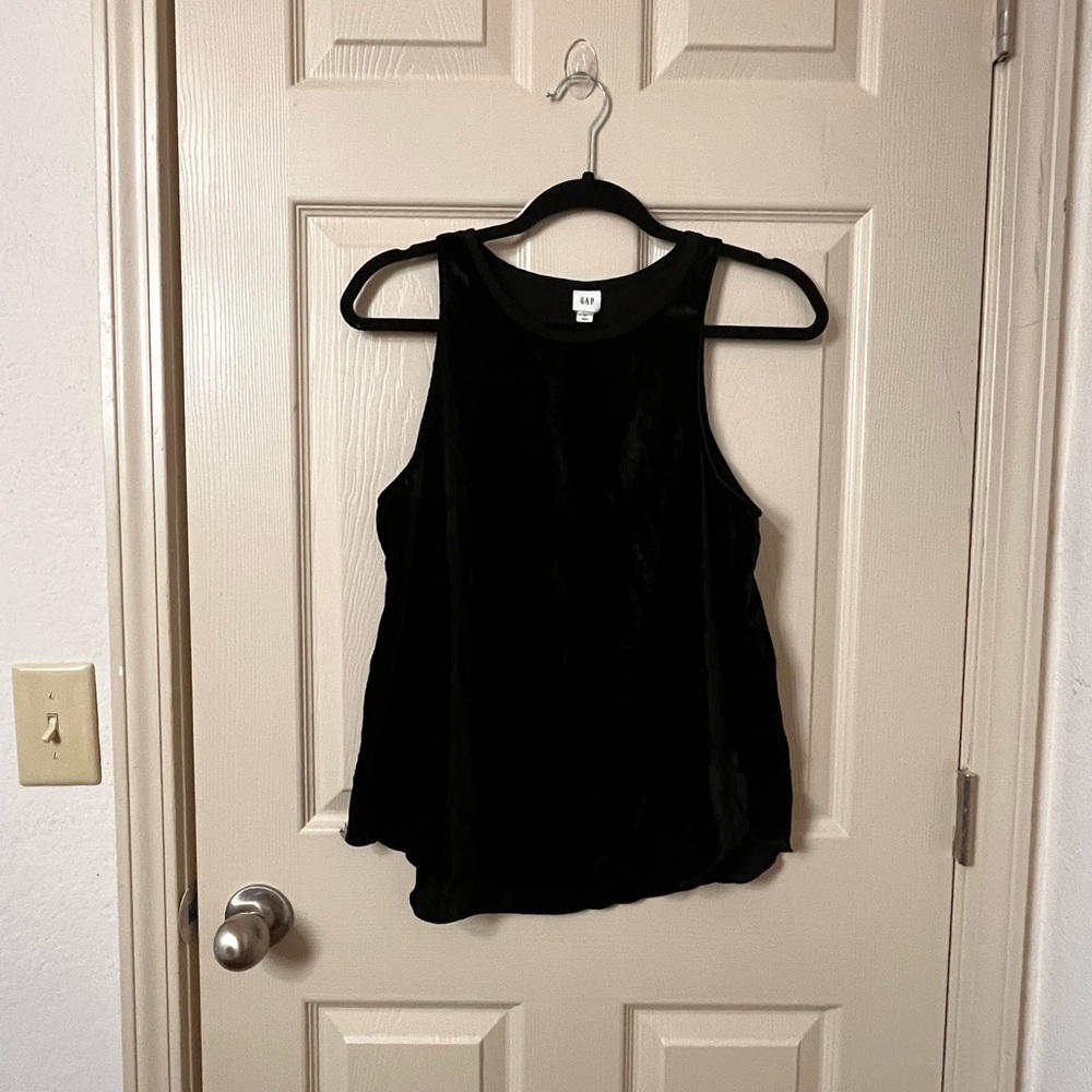 GAP Black Velvet Scoop Neck Tank Top